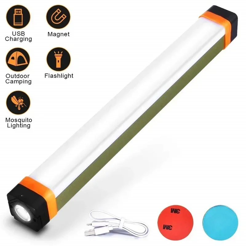 

Multi-function Magnet Camping Lantern USB Rechargeable LED Flashlight Outdoor Waterproof Hanging Tent Work Light Night Fishing