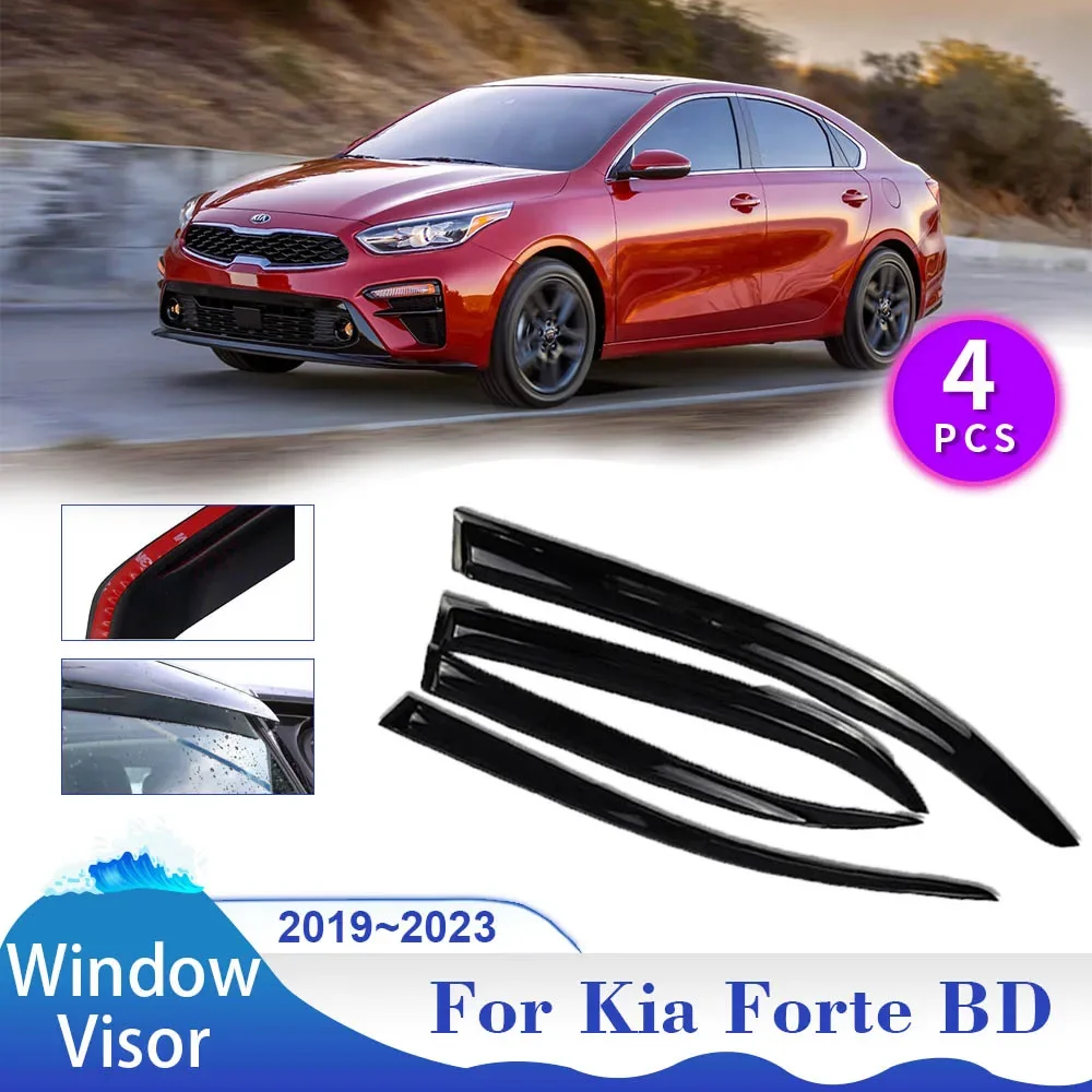 

For Kia Forte Cerato K3 BD 2019~2023 Car Window Door Visor Vent Smoke Cover Awnings Shelters Sun Rain Guard Deflector Accessorie