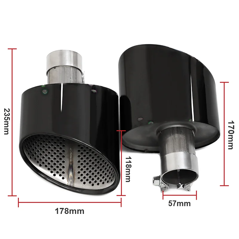 Oval Exhaust Tip For Audi A3 A4 A5 A6 A7 Up RS3 RS4 RS5 RS6 RS7 Look Tailpipe Nozzle Exhaust System Satinless Steel Muffler Tip