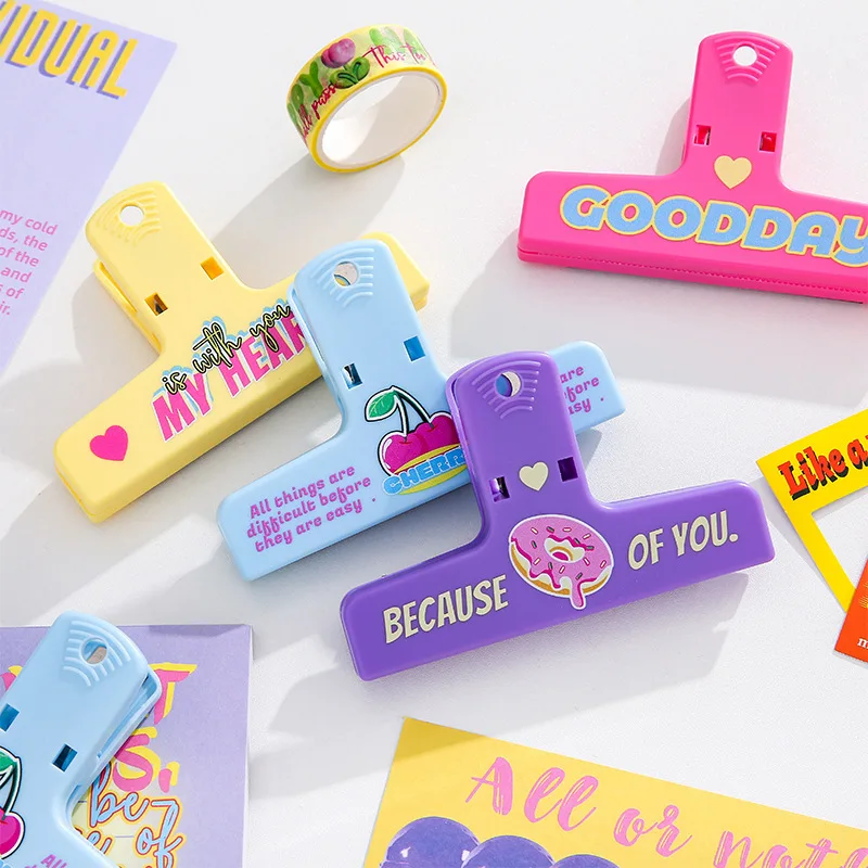 1pcs All Series-plastic Ticket Holder Ins Multifunctional Test Paper Holder Long Tail Hand Account Clips Cute Paper Clip