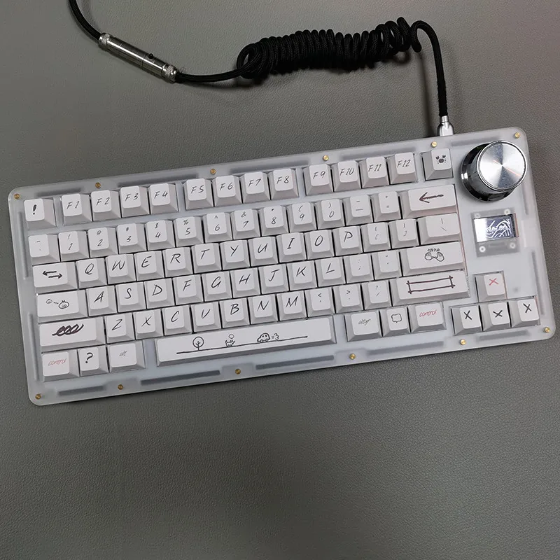 Фото 131 клавиш, граффити, Минималистичная клавиатура для Cherry Mx Switch, механическая клавиатура, Минималистичная клавиатура с вишневым профилем PBT, колпачки для клавиш «сделай сам» №4