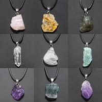 Natural Amethysts Flower Necklace Reiki Healing Stone Irregular Shape Jewelry DIY Gift Adjustable Choker Lucky Pendant For Women