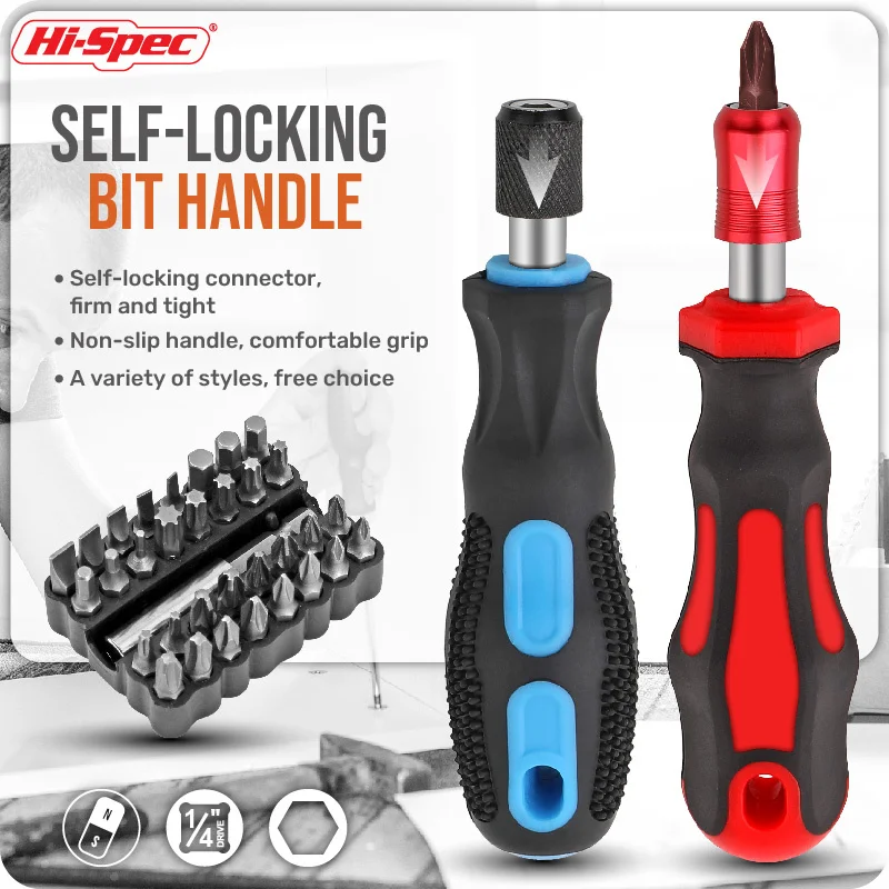 Hi Spec 1/4 (6.35mm) Ratchet Screwdriver Bit Set Multifunctional