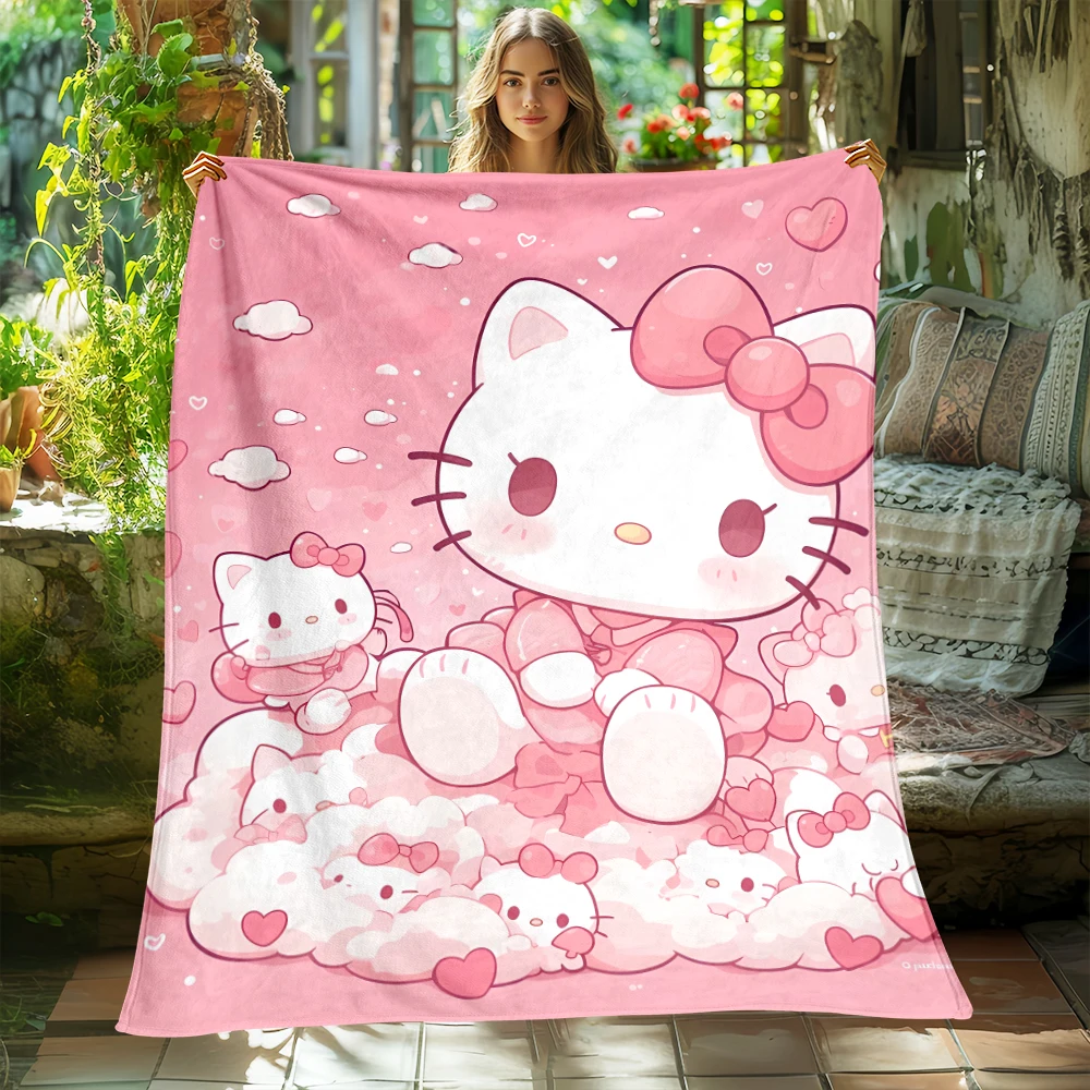 

Hello Kitty Blanket- Lightweight Flannel Throw for Sofa, Bed, Travel, Camping, Livingroom, Office, Couch, Chair,picnic blanket