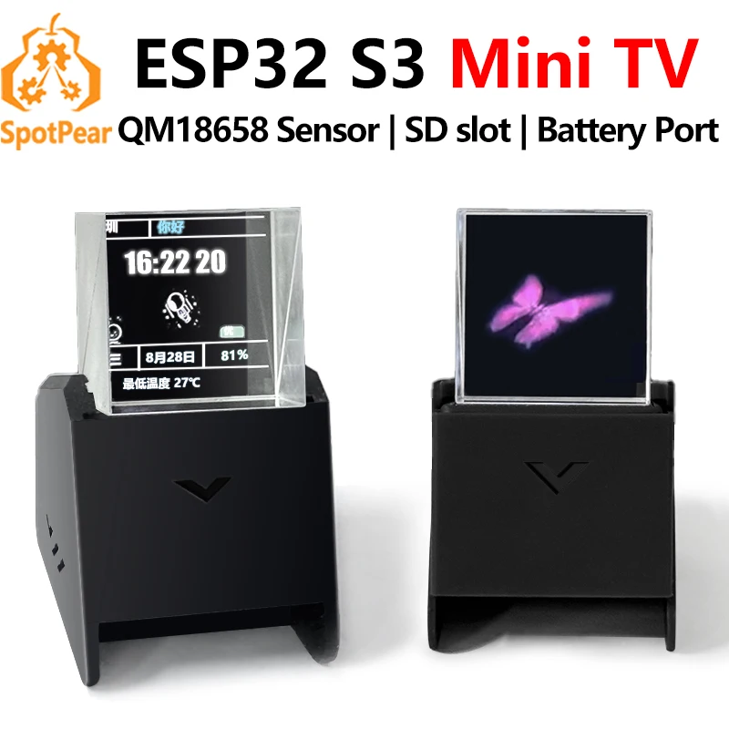 ESP32 S3 LCD 1.3 inch Holographic Display Screen 1.3inch 3D Transparent Refractive Prism Mini TV For Arduino