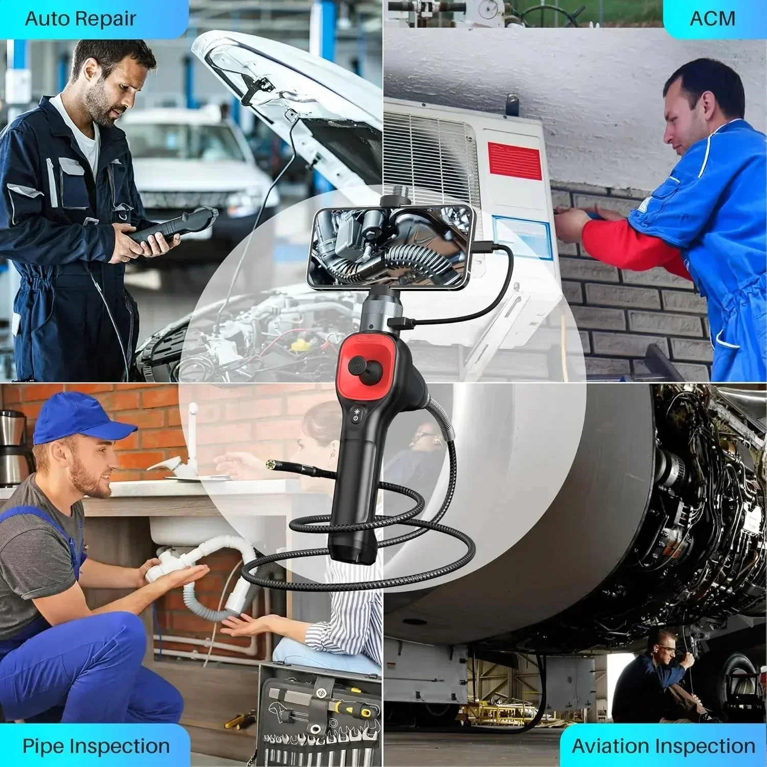 360 회전식 비디오 제어 내시경 내시경 Apple Iphone Ios 자동차 카메라 회전 관절 자동차 내시경