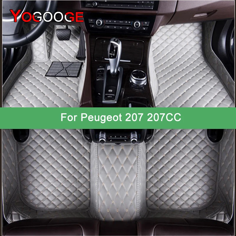 

YOGOOGE Custom Car Floor Mats For Peugeot 207 207CC Auto Carpets Foot Coche Accessorie