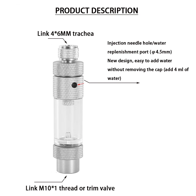 Aquarium CO2 bubble meter water injection version CO2 regulator generator reaction system fish tank CO2 equipment accessories images - 6