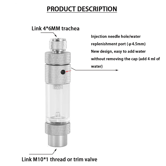 Aquarium CO2 bubble meter water injection version CO2 regulator generator reaction system fish tank CO2 equipment accessories 6