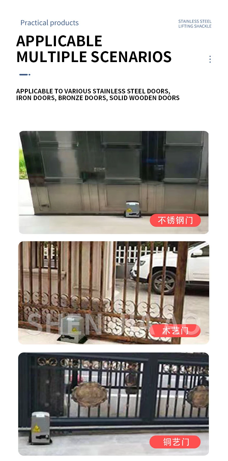 800KG Automatic Sliding Gate Opener Kit Door Electric 2 Keys 220V 4M Rail Gate O