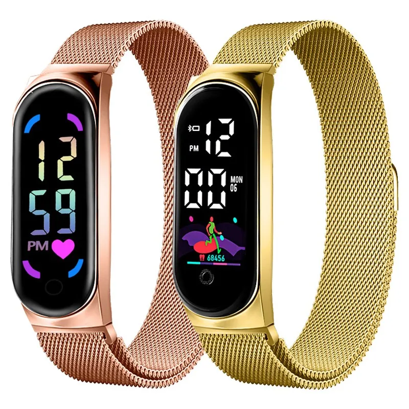 

Women's Couple Leisure Fashion Luxury LED Electronic Bracelet Magnet Buckle Milan Love Colorful Digital Electronic Watch