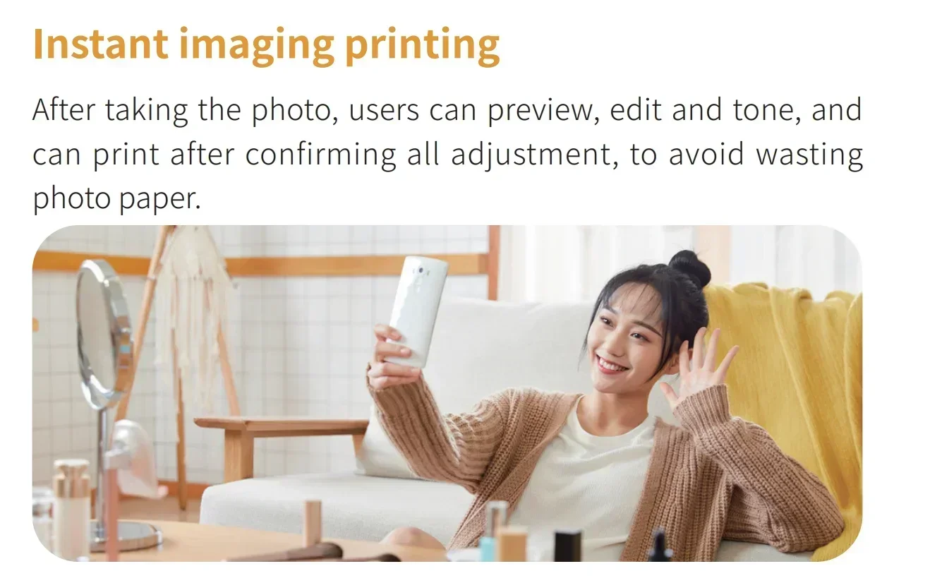 GlowMartHPRT Portable Z1 Dye Sublimation Photo Printer 300dpi Mini Small DIY Share with 40 Sheets of Photo Paper