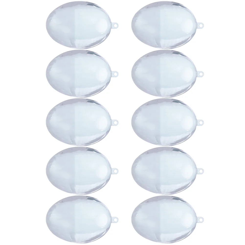 10 Pcs Egg Decoration Box Clear Easter Fillable Ball Transparent Pendants Ornaments Balls Shape Plastic Party Supply Eggs 5