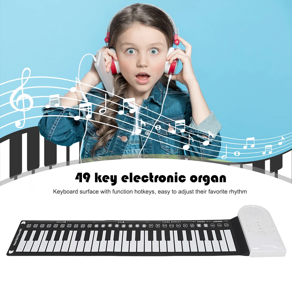 Piano Flexible pliable et Portable en Silicone, 49 touches