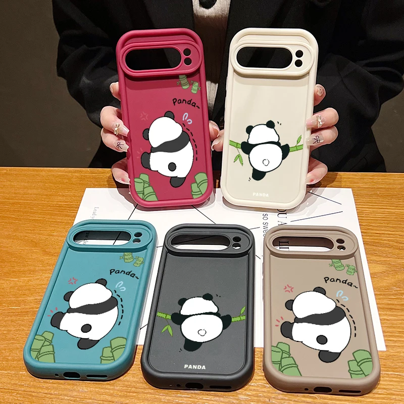 Cartoon Panda Pattern Shockproof Silicone Phone Case - Soft TPU Cover