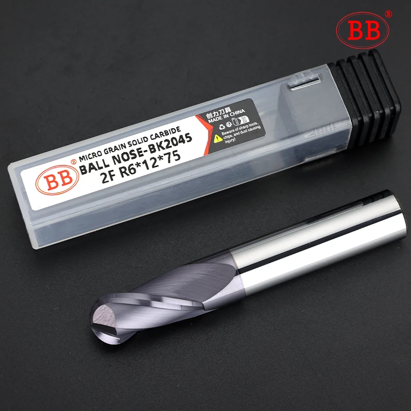 BB Kugelkopffräser BK2045 Fräswerkzeug Radius 0,5 6 mm 8 mm 10 mm 2 Nuten