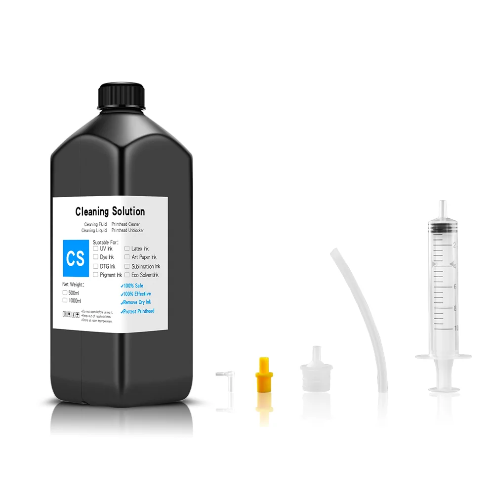 1000ML Bottle UV Ink Cleaning Liquid Cleaning Solution for Epson R290 R330 L800 1390 1400 All UV Inkjet Printhead inkjet printer cleaning kit printer cleaner