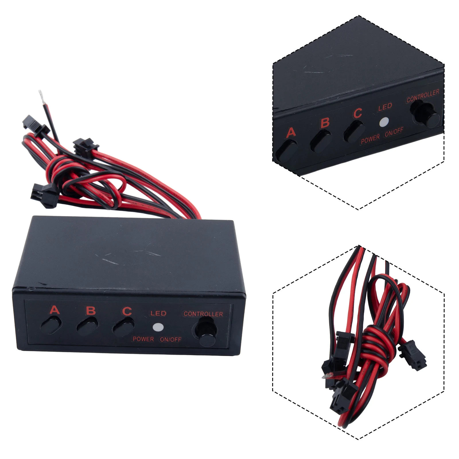 

4 Ways Flasher Flashing Controller Box 3 Different Flashing Modes 8 Separate Output Ways 7.6x4.8x2.5cm Parts Accessories