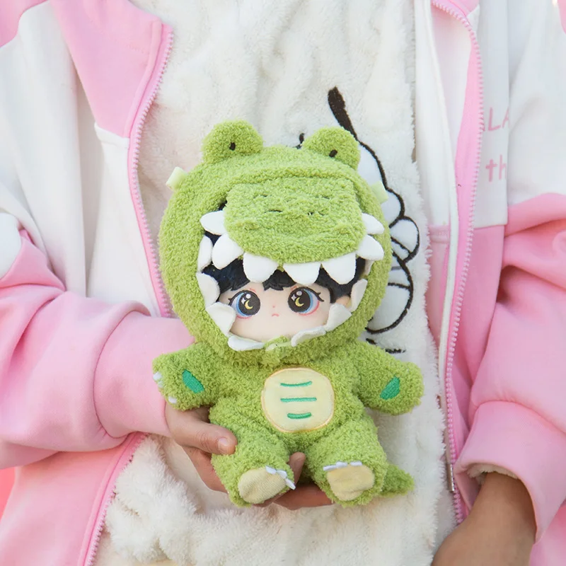 20cm Doll Clothes Idol Cotton Dolls Outfit Accessories Kawaii Green Crocodile Clothes DIY for Kids Birthday Gifts Without Doll