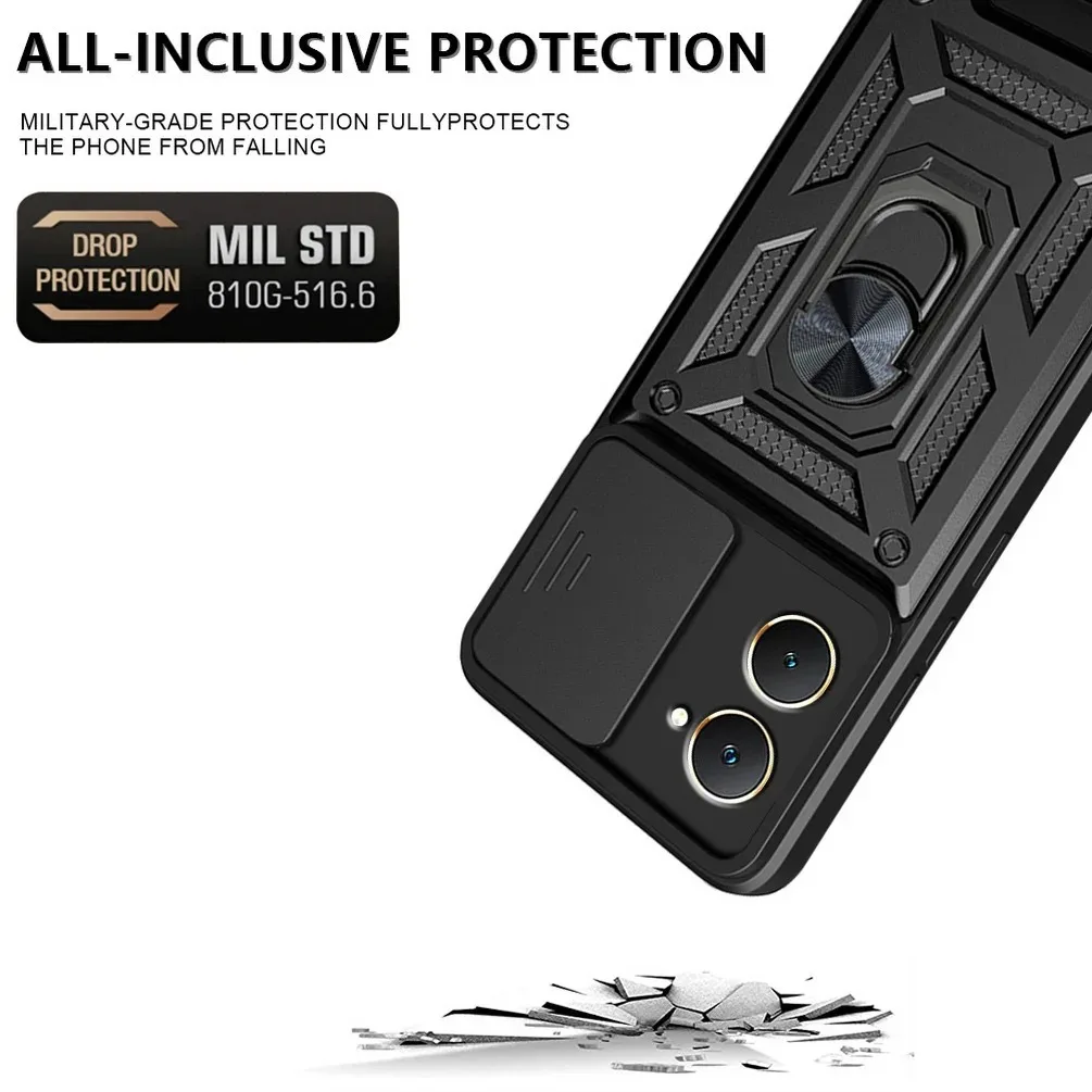 Carcasă Armor pentru VIVO Y28S Y18 Y18e Y28 Y03 Y02 Y17S Y27 Y16 Y36 5G, protecție pentru lentile cu inel magnetic, suport Coque Fundas_voghion.com