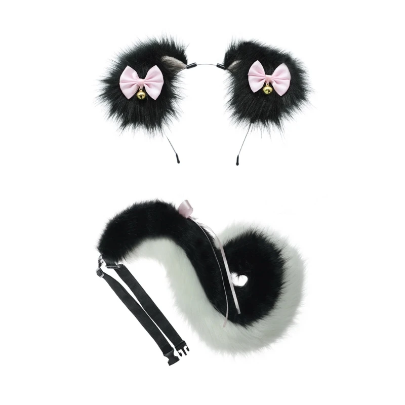 

Animal Cosplays Costume Fauxs Furs Cats Foxes Wolf Dog Furry Tail Ears Headbands T8NB