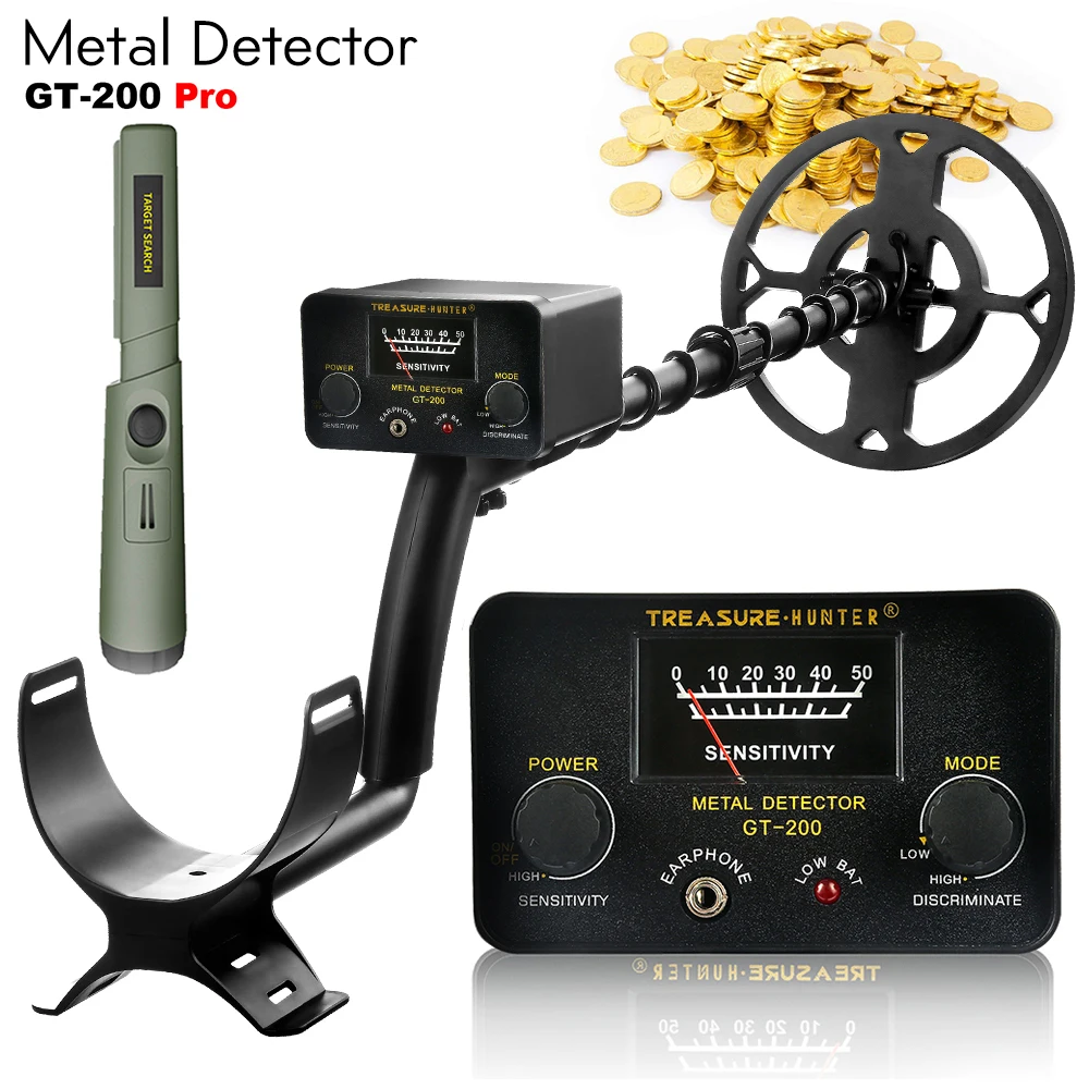 High Sensitivity Metal Detector GT200 Underground Gold Detector GP-Pinpoint Waterproof Adjustable Tracker for Treasure Search