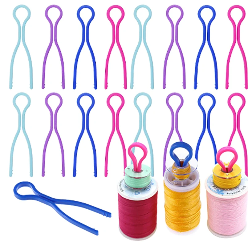 10/20/30Pcs Colorful Plastic Bobbin Thread Holders Sewing Bobbin Holder