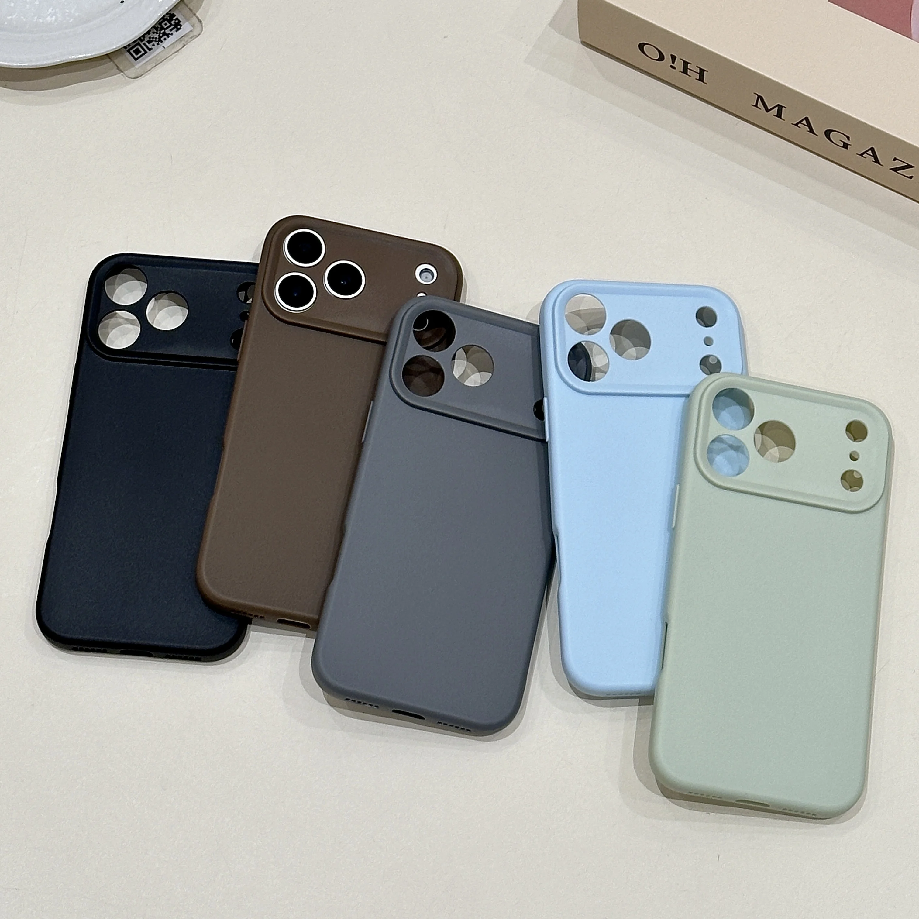Matte Silicone Shockproof Phone Cover with Camera Protection