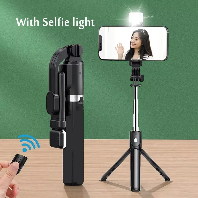 Portable Selfie Stick Tripod with Bluetooth Remote & LED Light