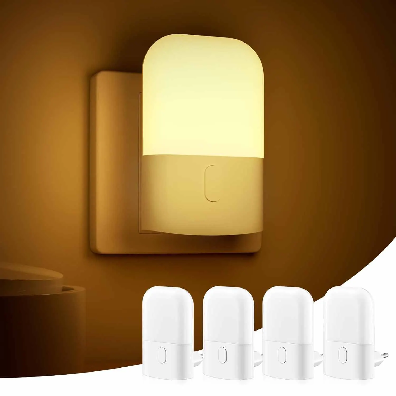 Night Lights Plug into Wall, LED Night Light with Light Sensor, Adjustable Brightness, Warm White 2700K Night Light