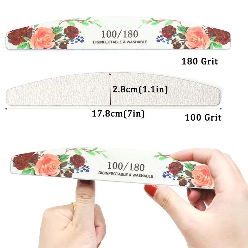 10Pcs Lot Professional Nail Files 100/180 Griting Wood Strong Sandpaper Emery Doub-Sided Nails Buffer Block File Art Nail Tools Best Sellers In Beauty & Health