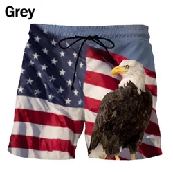 American Eagle Flag Emblem Beach Shorts Men 3D Printing Board Shorts Swimsuit homme 2023 Summer Swim Trunks Cool Kids Ice Shorts