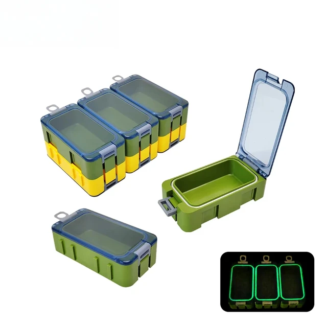 Boîte à outils de pêche qui brille dans le noir, Mini boîte de rangement d'épissure, boîte de rangement d'accessoires en plastique, conteneur d'appâts durs pour carpe 1