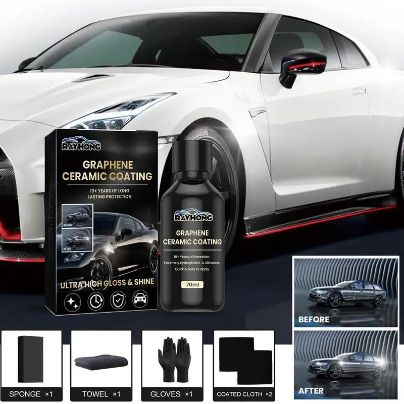 70ml Nano Ceramic Coating Graphene Hydrophobic Paint Protection Car High Temperature Resistance Scratch Resistance