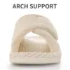 Comwarm Orthopedic House Slippers For Women Adjustable Indoor Slippers Fashion Open Toe Corduroy Bedroom Slides Fur Cotton Shoes 3