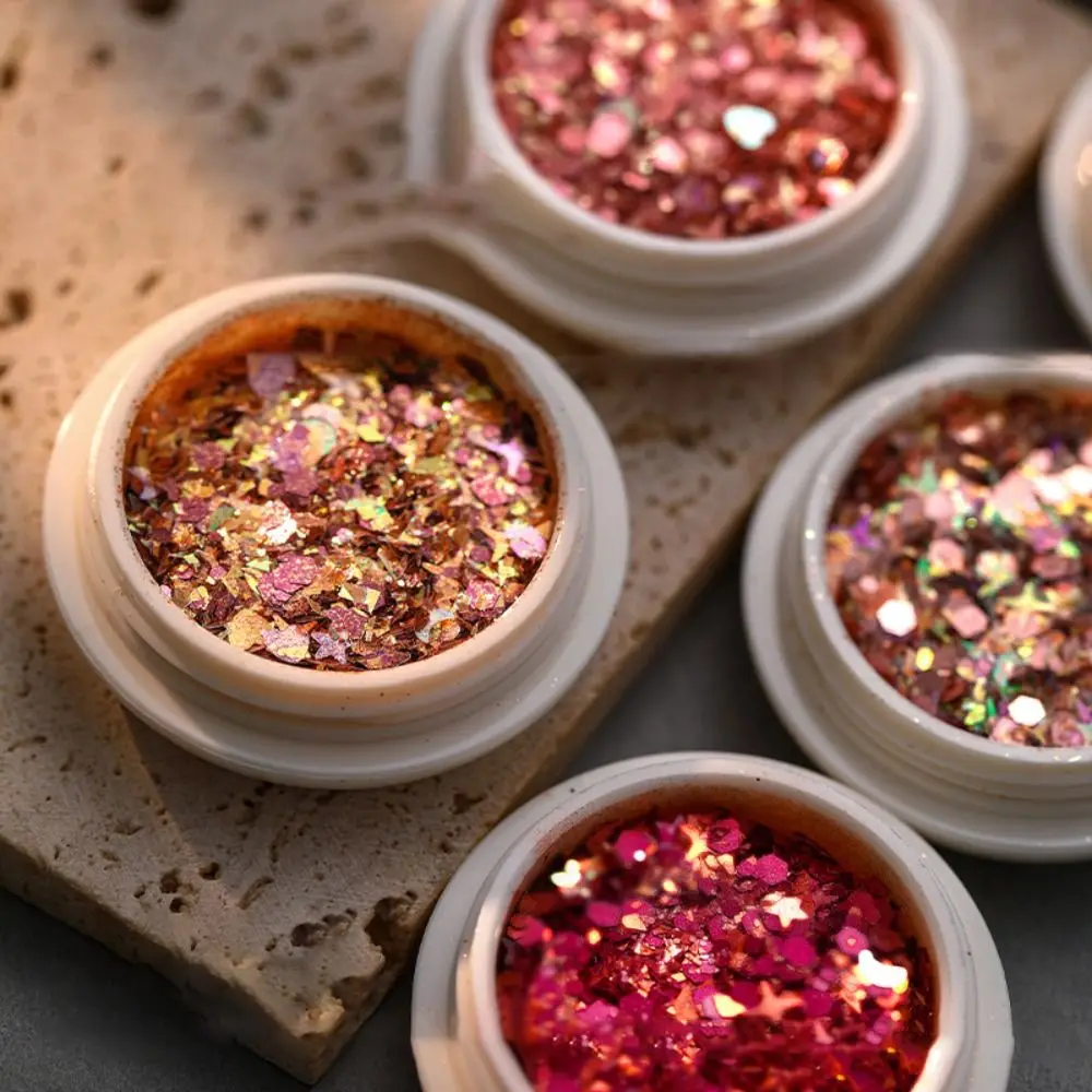 Ultra-Sottile Maillard Nail Glitter Flash Powder Laser Polarized Colorful Brocade Powder Dream Ice Crystal Aurora Iridescente