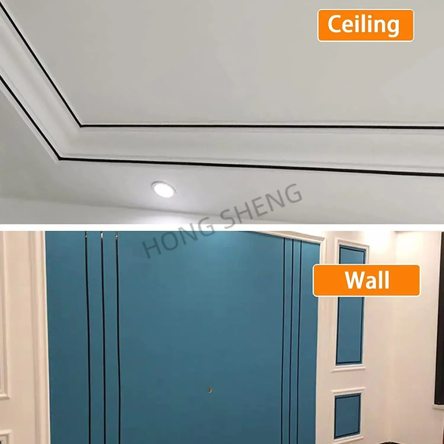 2.44M/roll Stainless Steel Flat Decorative Lines Self-adhesive ceiling background wall Decor Strip Trim Decals home Wall Sticker