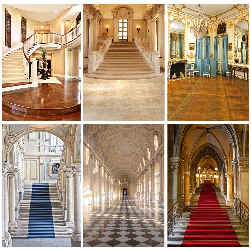 

SHUOZHIKE Palace Castle Theme Photography Backdrops Props Stairs Wedding European Style Opera Photo Studio Background RA-01