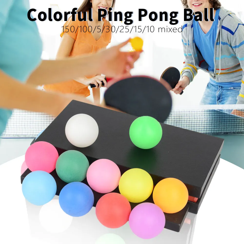 150PC Colored Ping Pong Balls Entertainment Table Tennis Balls Mix Color 
