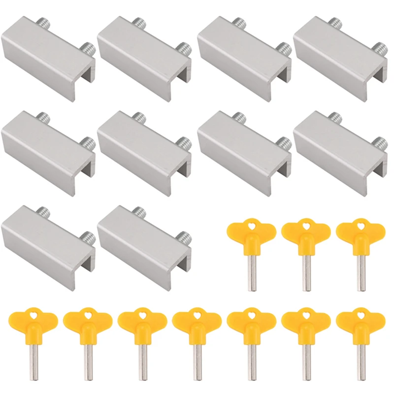 The New10 Set Sliding Sash Stopper Cabinet Locks Straps Doors Security Anti-Theft Lock Window Sliding Door Doors Lock