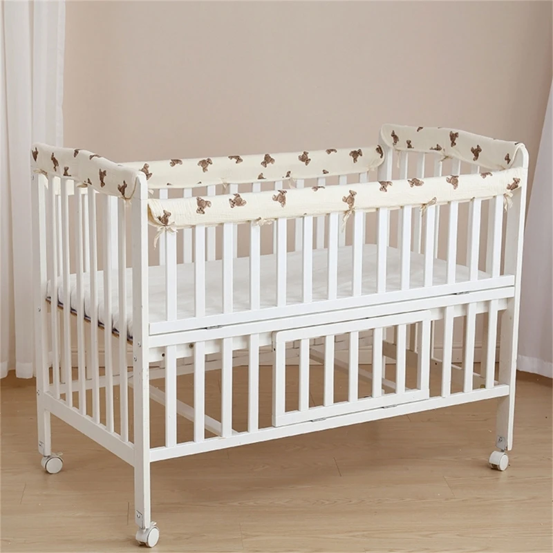 Baby Bed Soft Edge Protector Baby Crib Rail Cover Protector Set Wrapped Rail Cover Crib Guard Anti-Collision Strip 4Pcs/Set