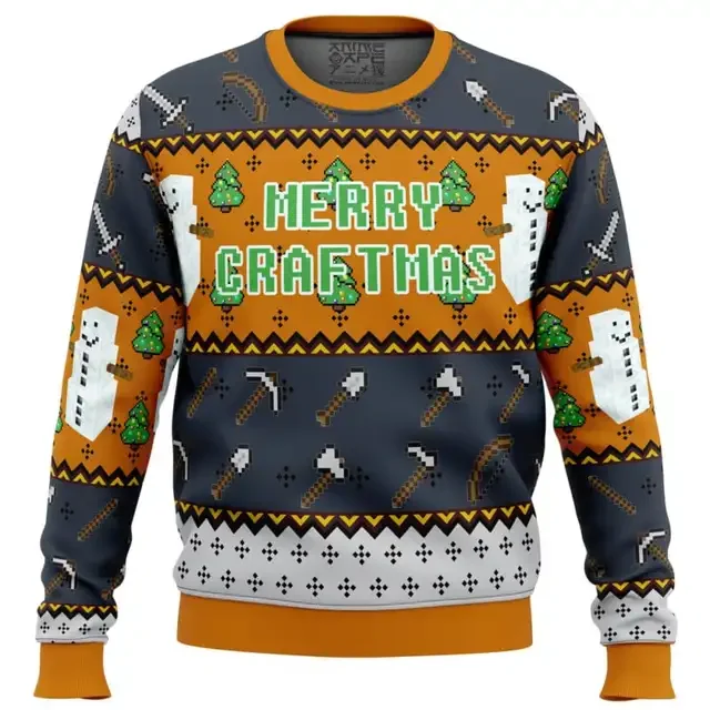 thumbnail image 1 of Suéter navideño feo Mini World de regalo de Navidad 2024, suéter de gran tamaño para hombre de gran venta, suéter grueso nuevo de otoño e invierno, 1 of 5