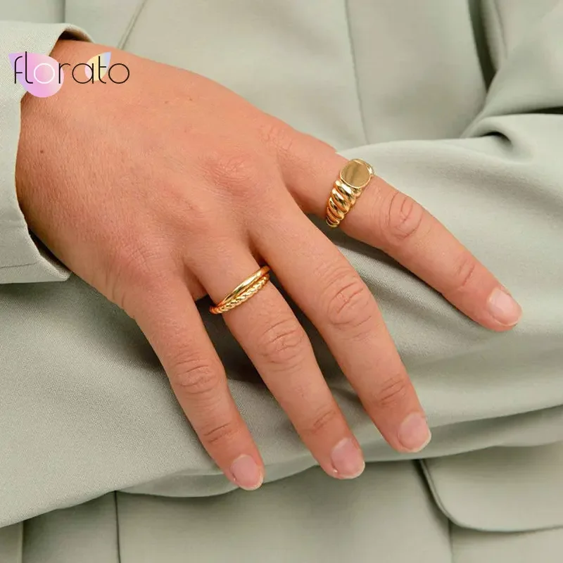 Gold Plated Silver Ring Bling Minimalist Multiple Styles CZ Finger Ring For lovers' Anniversary Engagement Gift Fine Jewelry