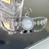 Women's Rhinestone Setting Watches Easy Read Round Rhinestone Quartz Wrist Watch for Outside Office Business Meeting 2
