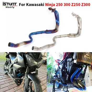 Slip On for Kawasaki Ninja 250 Ninja 300 Z250 Z300 2008-2017 Years Motorcycle Exhaust Modified Escape Front Middle Link Pipe