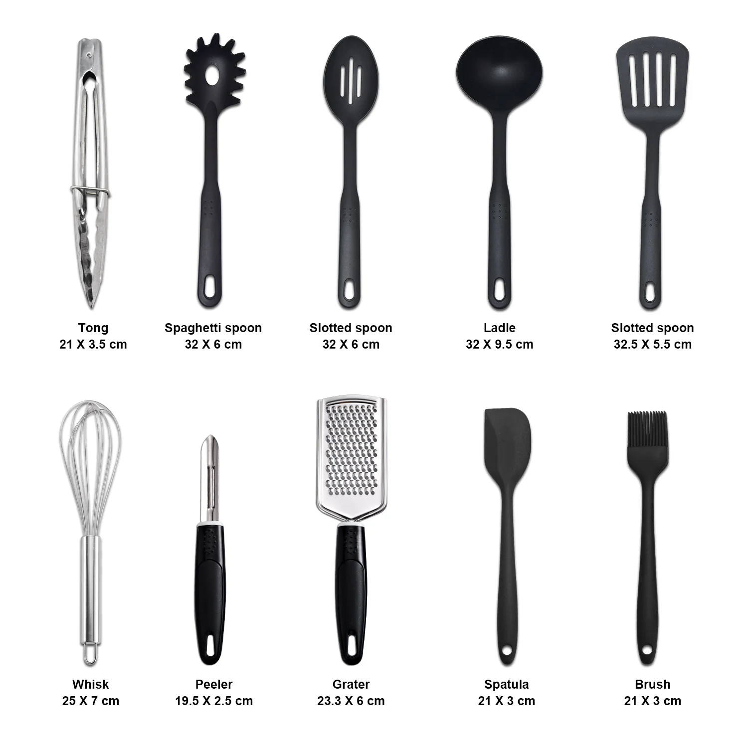 Cooking Utensils Set 25 Piece Nylon and Stainless-Steel Non-Stick