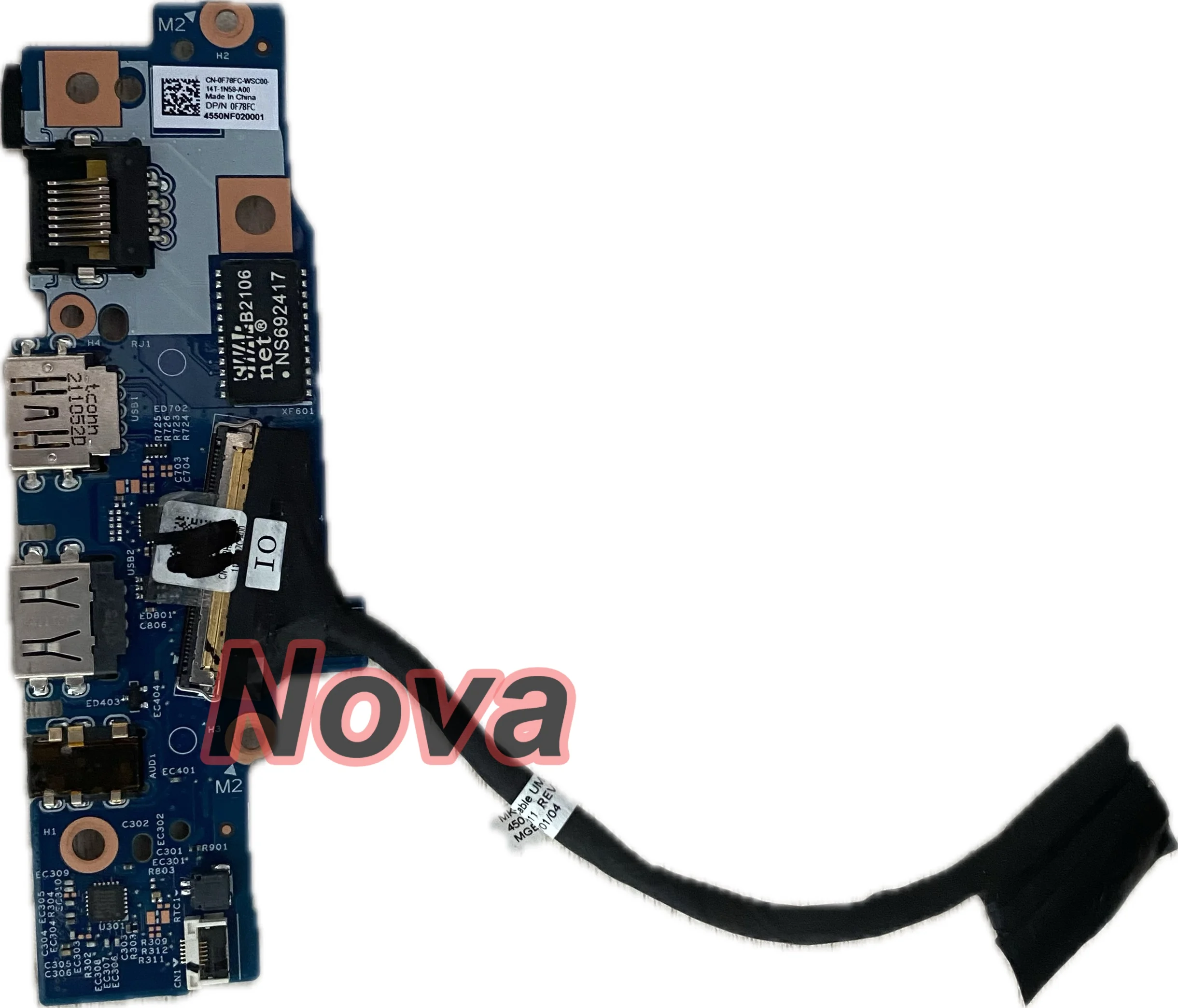 99% New For Dell Latitude 3420 Right-side IO Circuit Board with SD Slot Audio USB board 0F78FC