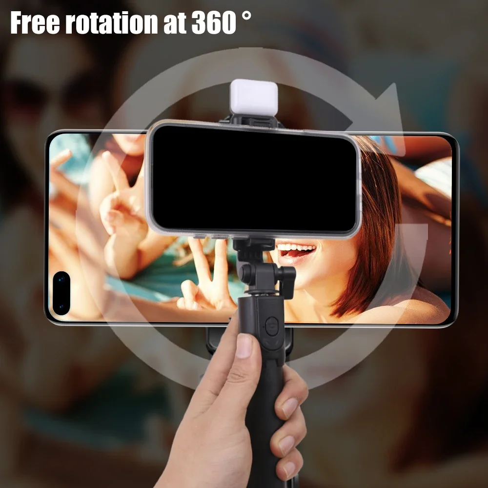 Wireless Selfie Stick Tripod Stand with Light Bluetooth Remote Extendable Tripod for iPhone Mobile Phone Live Streaming
