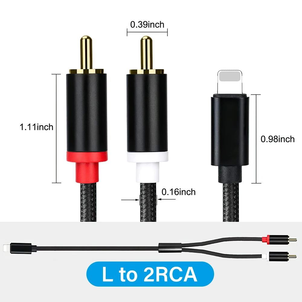 Ubuy Rca To Iphone Cable SunnyLan IOS Ke RCA Aux Audio Cord