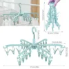 Sock Drying Rack 24 Clips Plastic Laundry Clothes Hanger Sock Hanging Rack Foldable Portable Clothes Drying Rack for Underwear 6